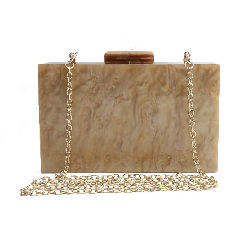 Luxury Acrylic Handbag with Marble Pattern – Small & Stylish Women's Bag - Nuriyya Bridal Accessories LLC