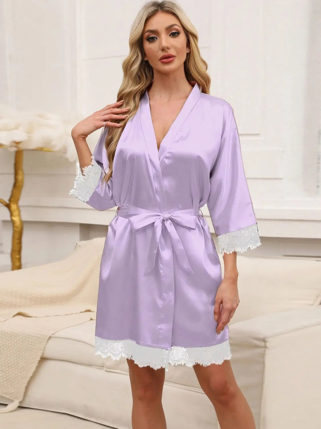 Three-Quarter Sleeve Nightgown | Elegant and Comfortable Sleepwear - Nuriyya Bridal Accessories LLC