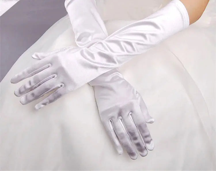 Elegant Monochrome Bridal Gloves for Weddings and Banquets - Nuriyya Bridal Accessories LLC