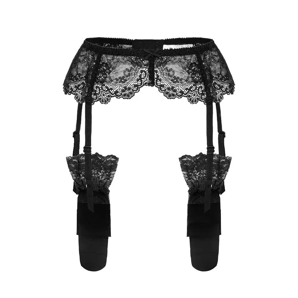 Elegant Vintage Lace Garter & Button-Clip Stockings – Non-Slip Leg Ring - Nuriyya Bridal Accessories LLC