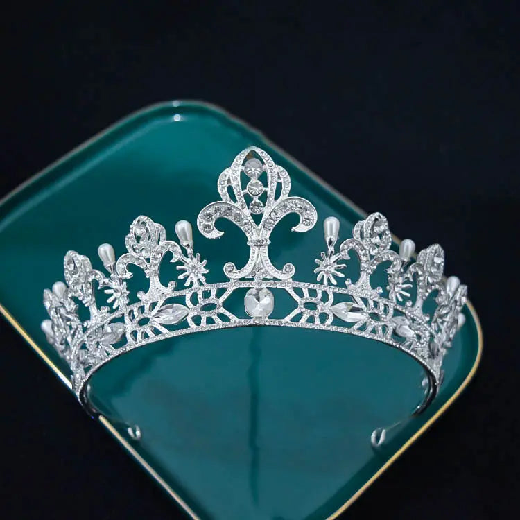 Elegant European Queen Retro Crystal Bridal Crown - Nuriyya Bridal Accessories LLC