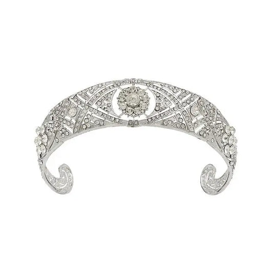 Silver Zircon crown – Elegant Alloy Wedding Headpiece - Nuriyya Bridal Accessories LLC