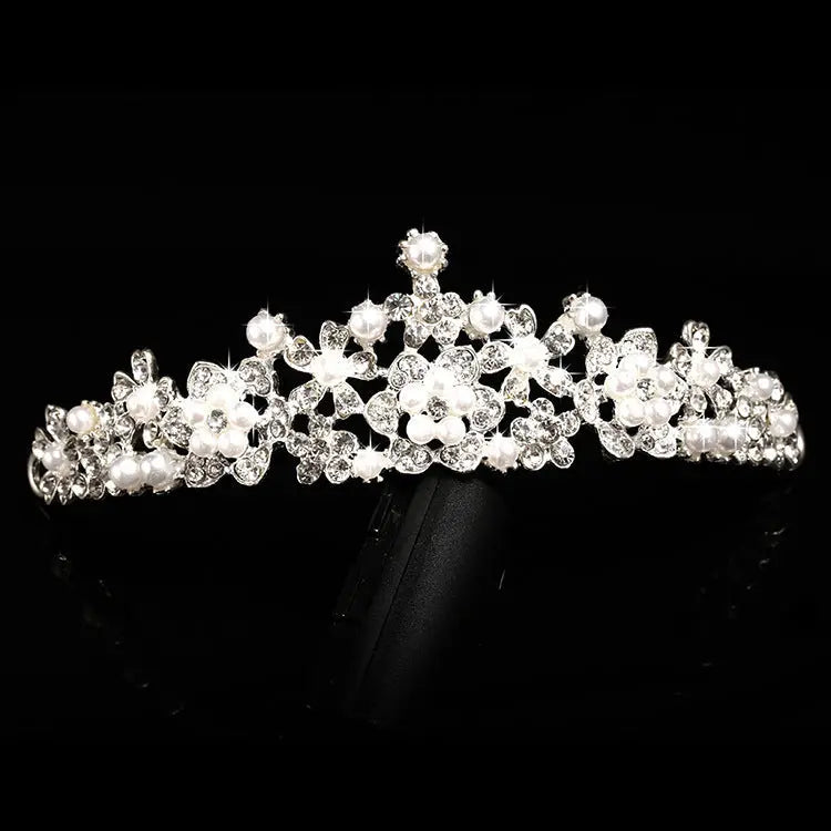 Korean Style Silver Alloy Bridal Crown - Elegant & Stunning - Nuriyya Bridal Accessories LLC