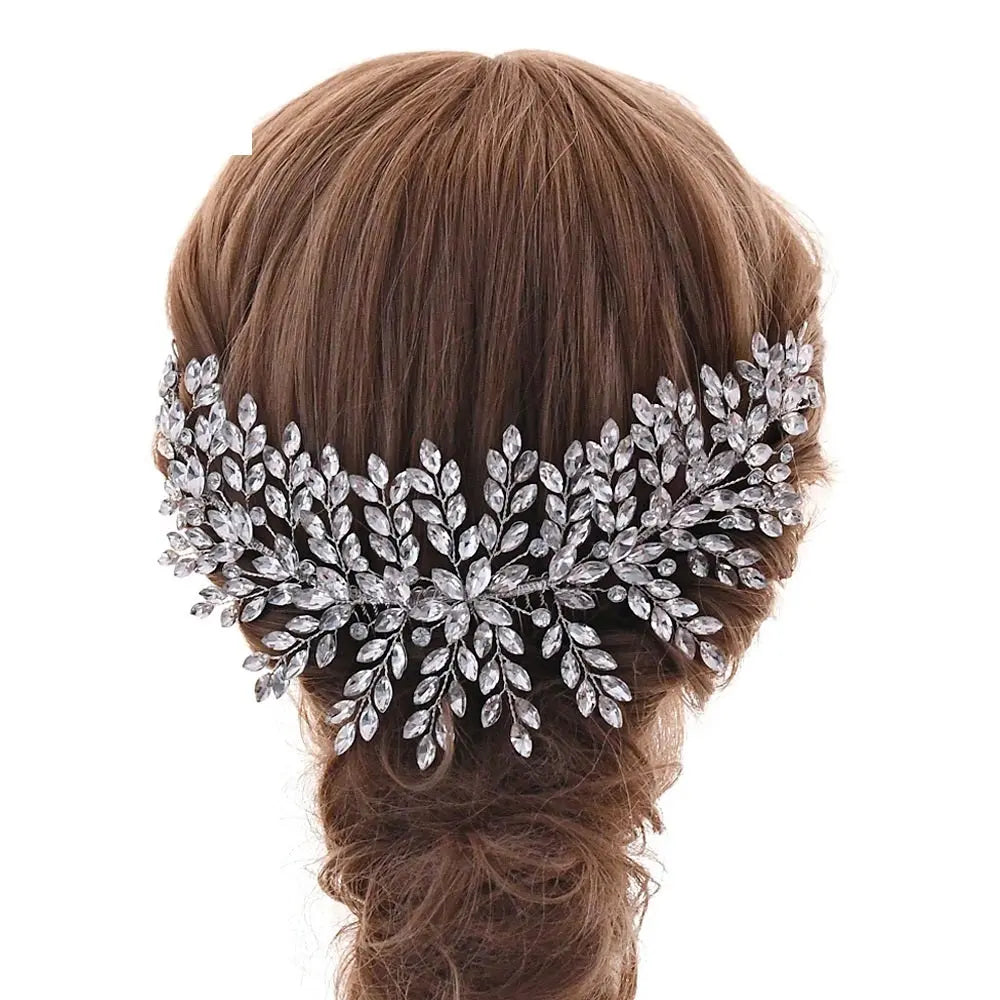 Luxury Rhinestone Bridal Hair Comb & Headband – Elegant European & American Style - Nuriyya Bridal Accessories LLC