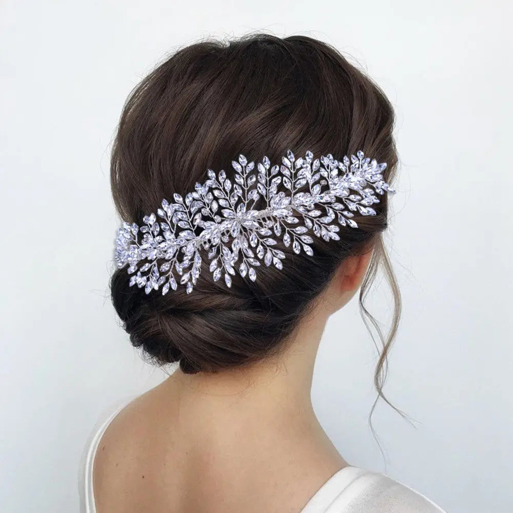 Luxury Rhinestone Bridal Hair Comb & Headband – Elegant European & American Style - Nuriyya Bridal Accessories LLC