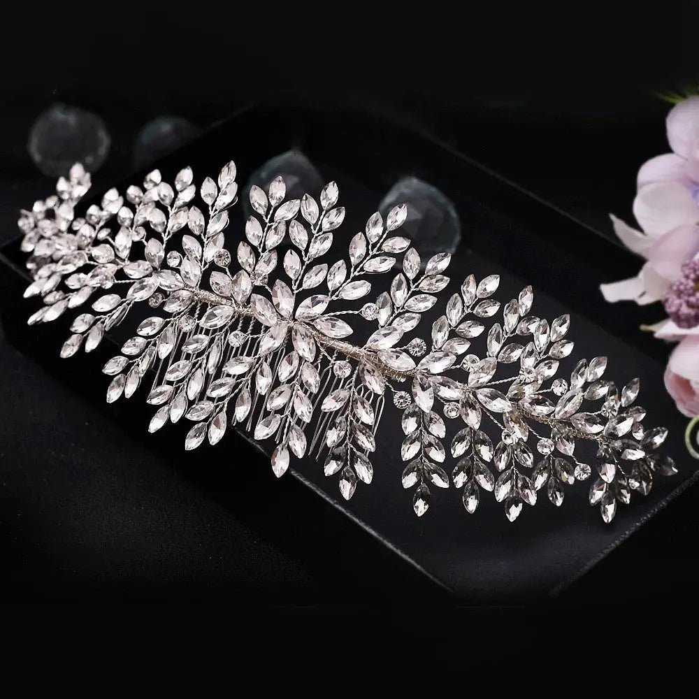 Luxury Rhinestone Bridal Hair Comb & Headband – Elegant European & American Style - Nuriyya Bridal Accessories LLC