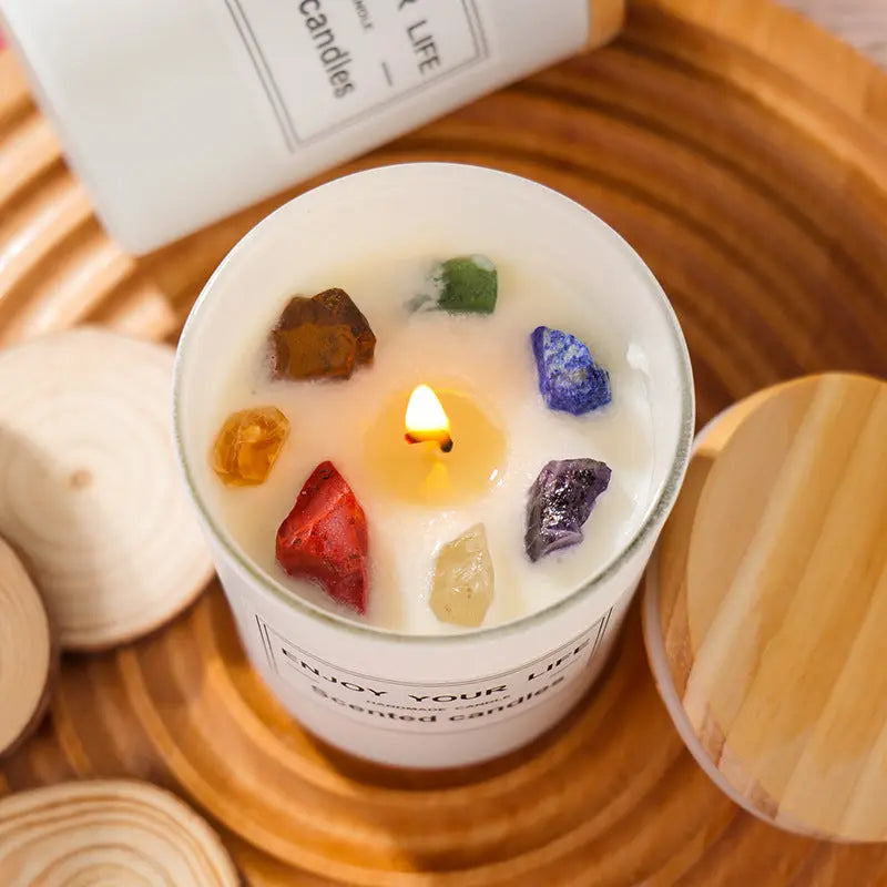 Crystal Aromatherapy Candle – Smokeless Soy Wax Gift - Nuriyya Bridal Accessories LLC