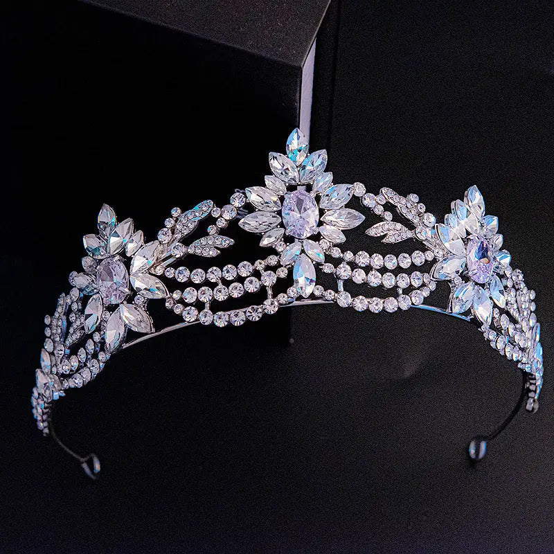 Stunning European & American 3A Zirconia Bridal Wedding Crown | Elegant White Alloy - Nuriyya Bridal Accessories LLC