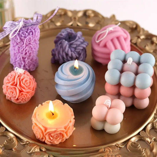 Premium Non-Stick Silicone Bubble Cube Candle Mold | 3D Aromatherapy Crafting - Nuriyya Bridal Accessories LLC