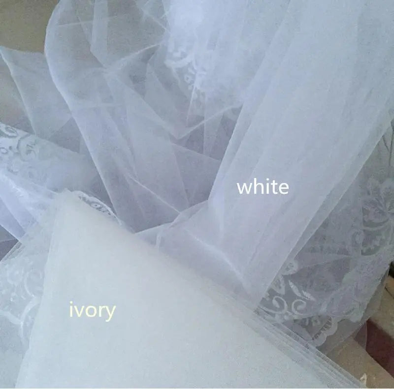 Elegant Two-Layer Bridal Veil for Weddings – Polyester Elbow Length Veil - Nuriyya Bridal Accessories LLC