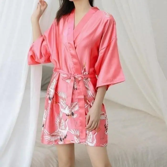 Chic Summer Print Women’s Nightgown – Relaxed V-Neck Cardigan for Effortless Comfort - Nuriyya Bridal Accessories LLC