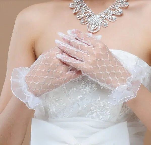 Elegant Bridal Lace Gloves – Finger Gloves for Weddings - Nuriyya Bridal Accessories LLC