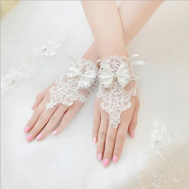 Elegant Bridal Gloves with Rhinestones – Perfect Wedding Accessory - Nuriyya Bridal Accessories LLC