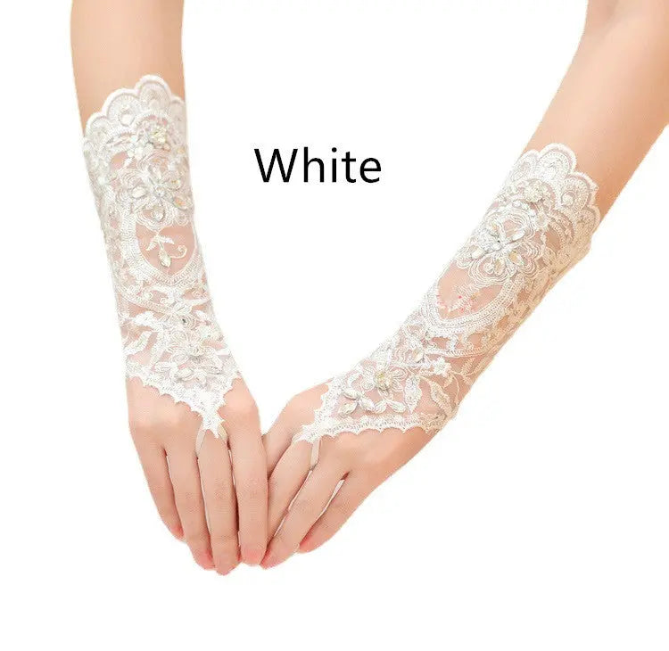 Elegant Bridal Strappy Fingerless Long Gloves - Nuriyya Bridal Accessories LLC