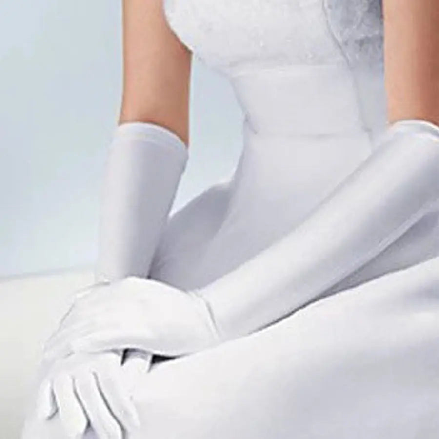 Elegant Monochrome Bridal Gloves for Weddings and Banquets - Nuriyya Bridal Accessories LLC