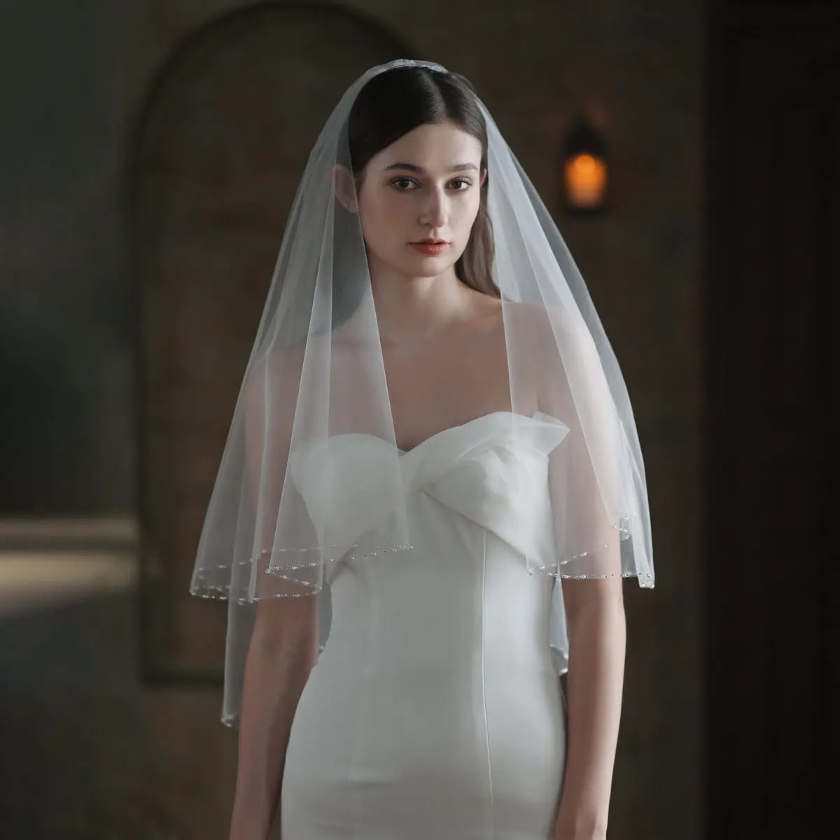 Exquisite Handmade Bridal Veil | Elegant Bridal Headdress for Weddings & Photoshoots - Nuriyya Bridal Accessories LLC