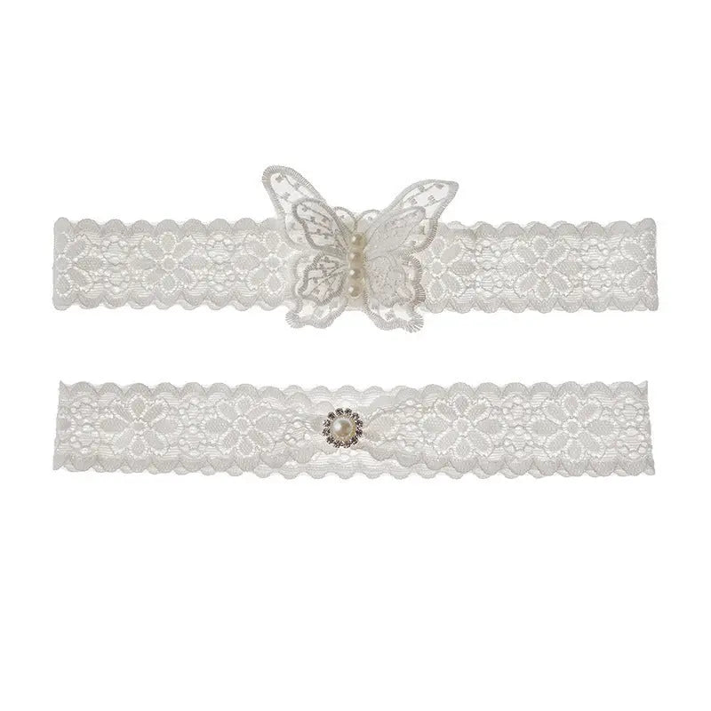 Sexy Embroidered Butterfly Lace Bridal Garter Belt - Nuriyya Bridal Accessories LLC