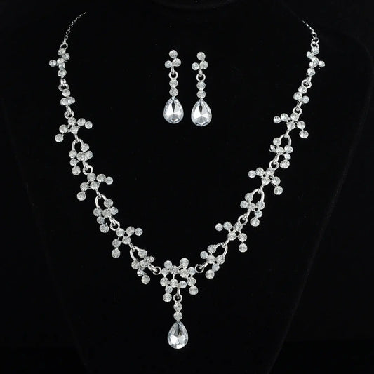 Elegant Bridal Jewelry Set – Necklace & Earrings for Wedding Dresses - Nuriyya Bridal Accessories LLC