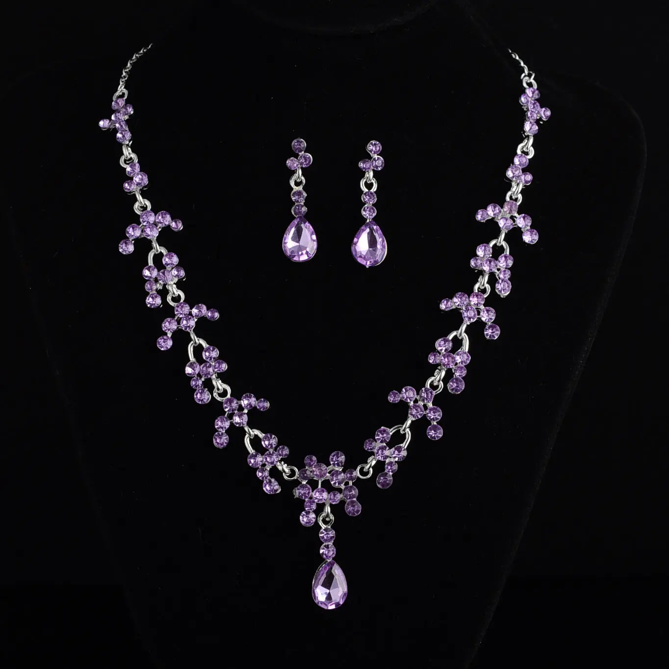 Elegant Bridal Jewelry Set – Necklace & Earrings for Wedding Dresses - Nuriyya Bridal Accessories LLC