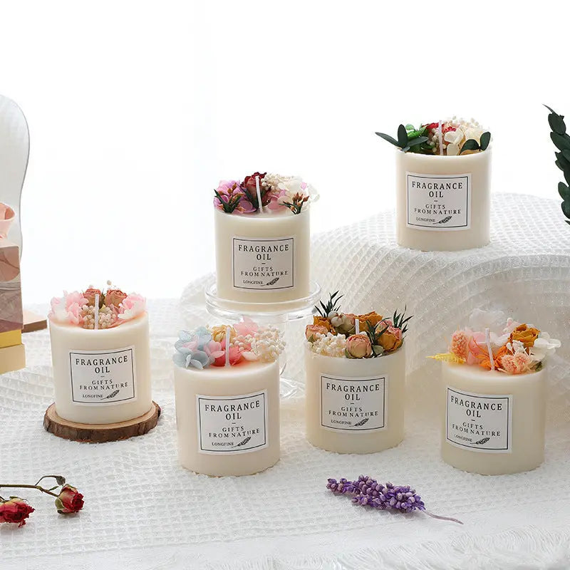 Elegant Dried Flowers Aromatherapy Candles – Gift-Ready and Decor-friendly - Nuriyya Bridal Accessories LLC