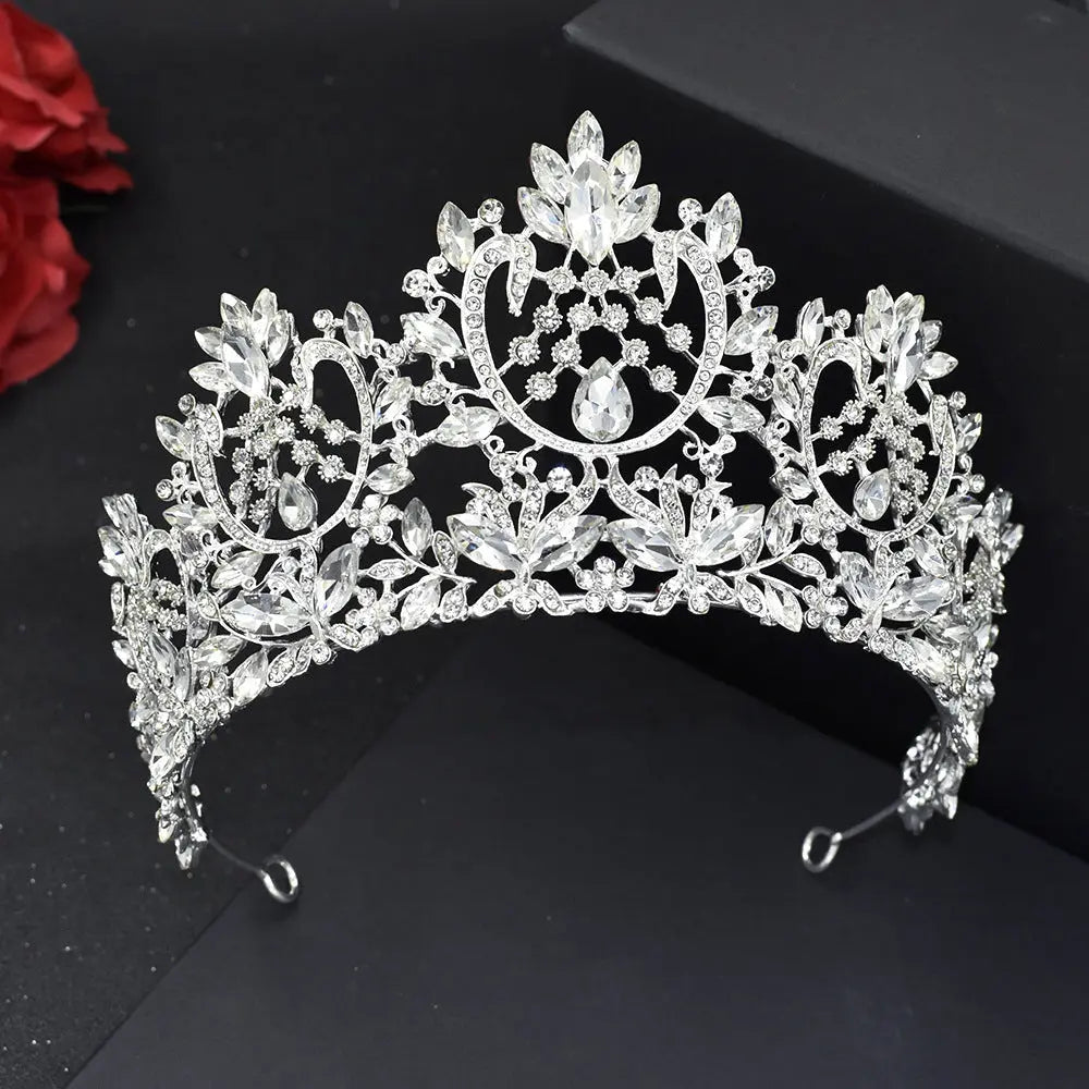 Elegant Rhinestone Bridal Crown – European & American Style Wedding Accessory - Nuriyya Bridal Accessories LLC