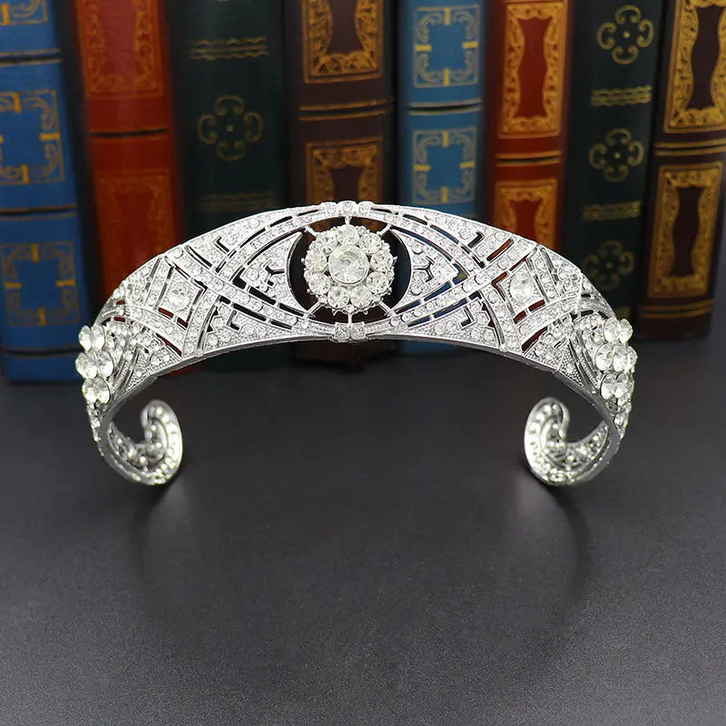 Silver Zircon crown – Elegant Alloy Wedding Headpiece - Nuriyya Bridal Accessories LLC