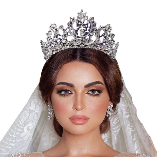 Elegant Rhinestone Bridal Crown – European & American Style Wedding Accessory - Nuriyya Bridal Accessories LLC