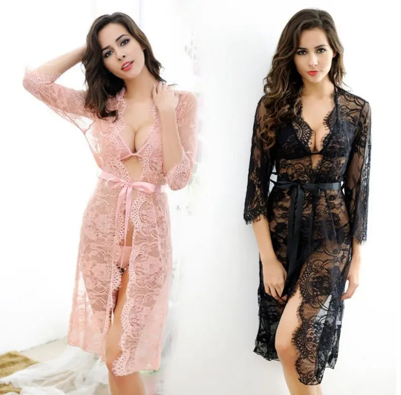 Elegant Lace Nightdress for Women | Long Nightgown in Multiple Colors - Nuriyya Bridal Accessories LLC