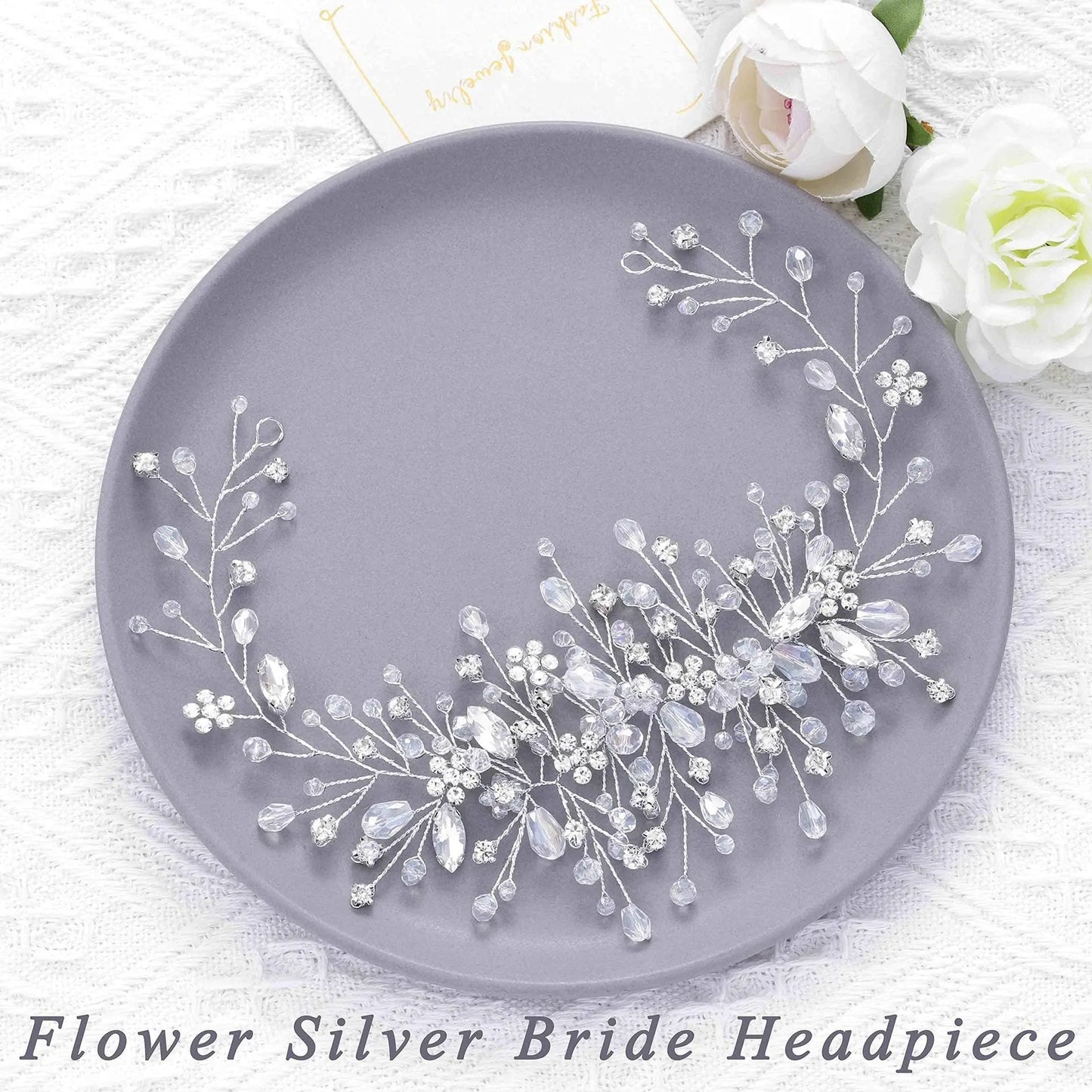 Elegant Hair accessories– Rhinestone Flower Hair Comb - Nuriyya Bridal Accessories LLC