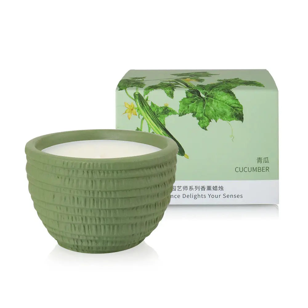 Smokeless Scented Soy Wax Candle in Cement Cup - Natural Essential Oils - Nuriyya Bridal Accessories LLC