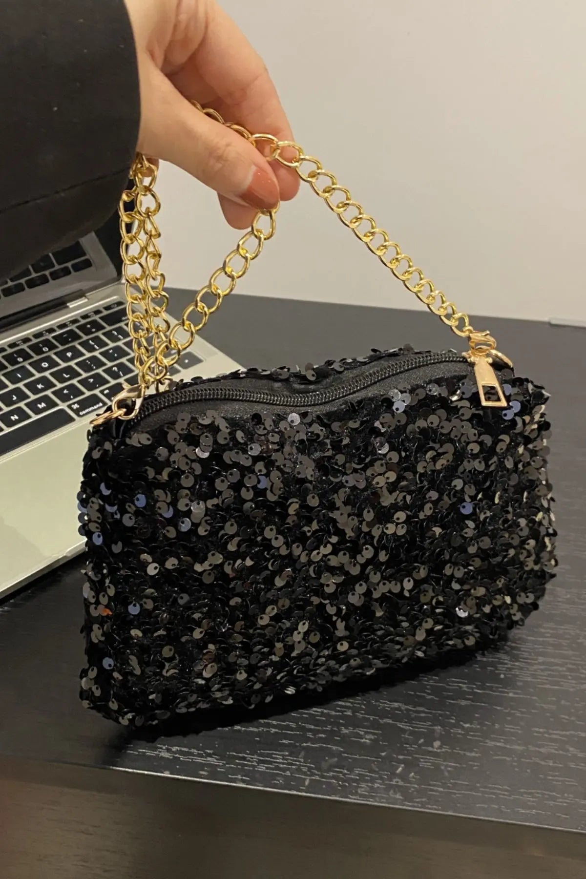 Sequin Shoulder Bag | Small Glamorous Polyester Bag - Nuriyya Bridal Accessories LLC