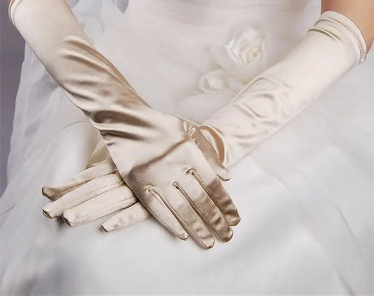 Elegant Monochrome Bridal Gloves for Weddings and Banquets - Nuriyya Bridal Accessories LLC