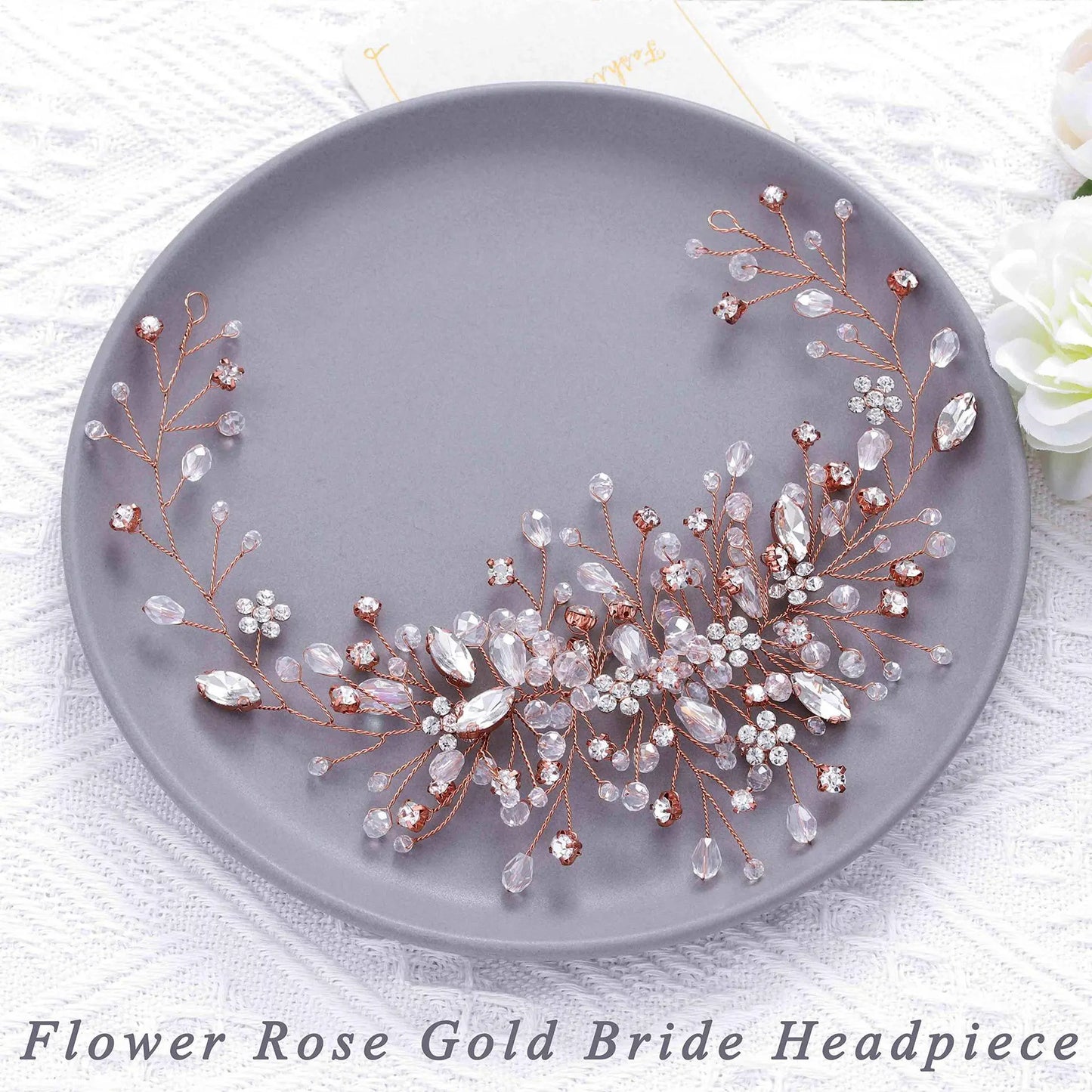 Elegant Hair accessories– Rhinestone Flower Hair Comb - Nuriyya Bridal Accessories LLC