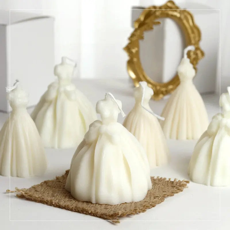 Whimsical Wedding Dress Scented Candle – A Gift of Elegance - Nuriyya Bridal Accessories LLC