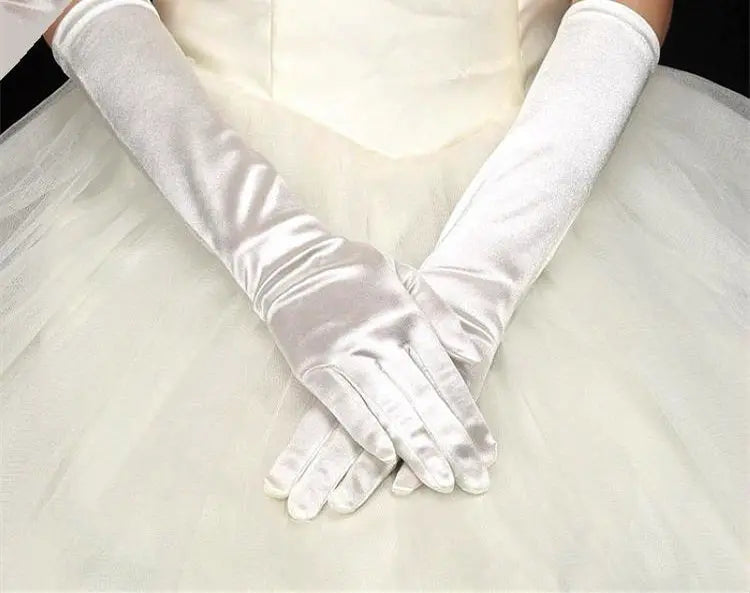 Elegant Monochrome Bridal Gloves for Weddings and Banquets - Nuriyya Bridal Accessories LLC