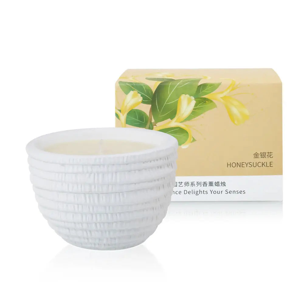 Smokeless Scented Soy Wax Candle in Cement Cup - Natural Essential Oils - Nuriyya Bridal Accessories LLC