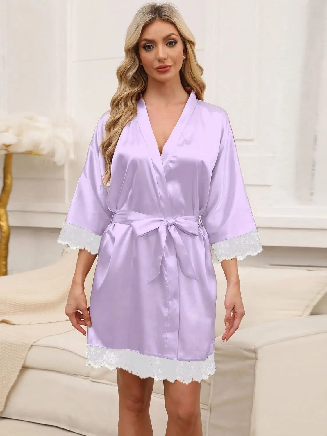 Three-Quarter Sleeve Nightgown | Elegant and Comfortable Sleepwear - Nuriyya Bridal Accessories LLC