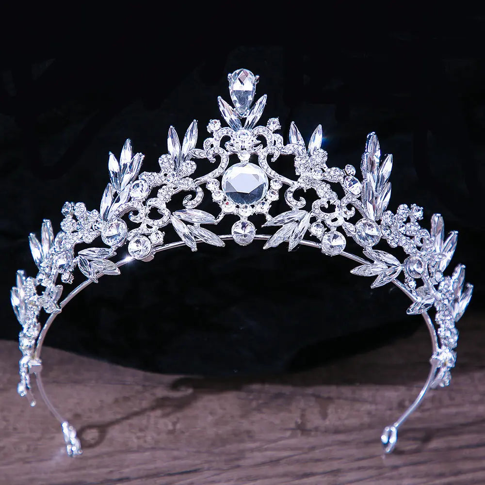 Stunning Rhinestone Mitzvah Bridal Crown Headdress in KC Gold & Silver - Nuriyya Bridal Accessories LLC