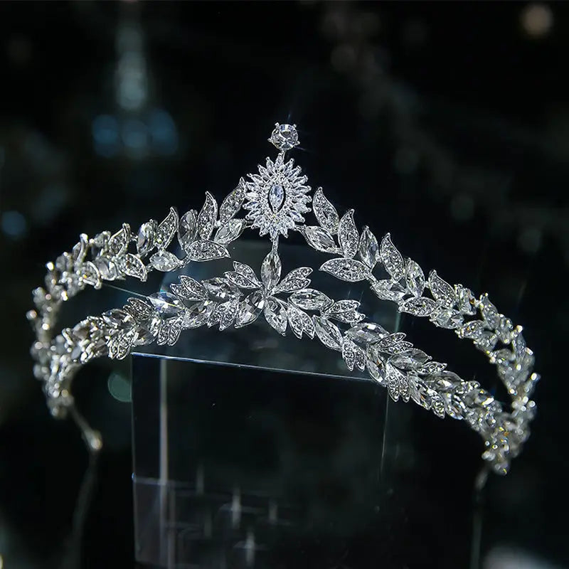 Crystal Crown Bridal Headdress – Elegant Wedding Hair Accessory - Nuriyya Bridal Accessories LLC