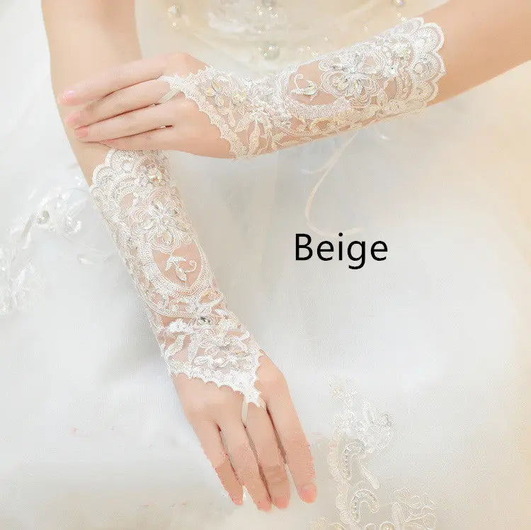 Elegant Bridal Strappy Fingerless Long Gloves - Nuriyya Bridal Accessories LLC