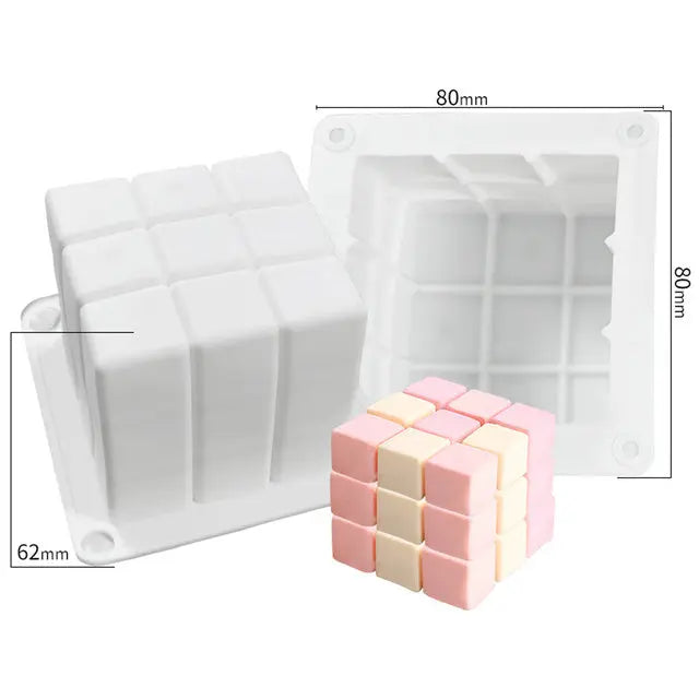 Premium Non-Stick Silicone Bubble Cube Candle Mold | 3D Aromatherapy Crafting - Nuriyya Bridal Accessories LLC