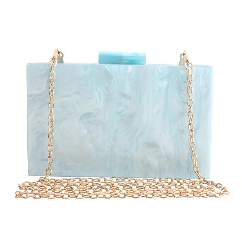 Luxury Acrylic Handbag with Marble Pattern – Small & Stylish Women's Bag - Nuriyya Bridal Accessories LLC