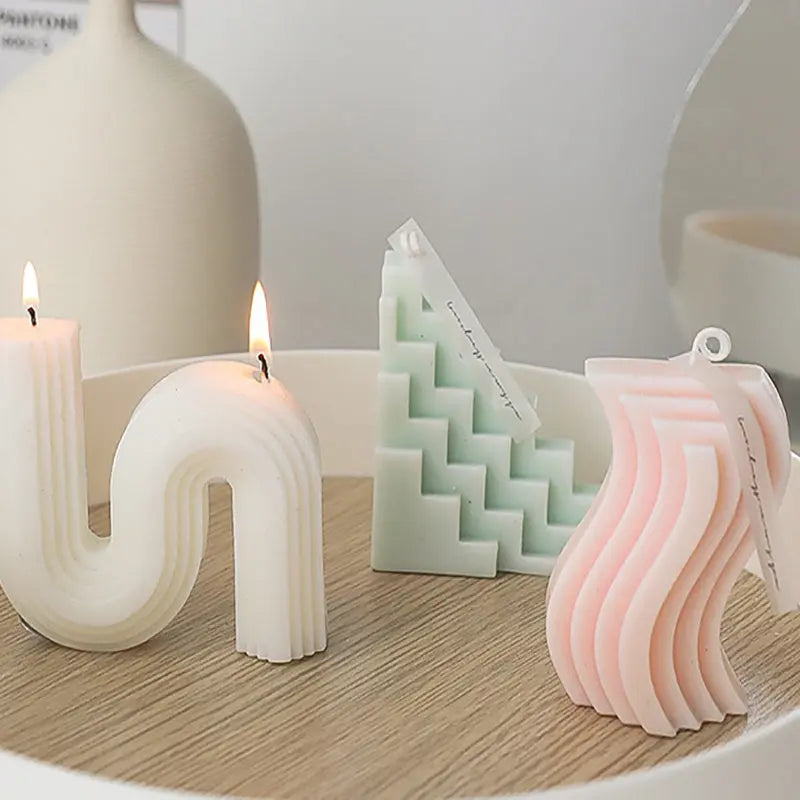 Geometric Soy Scented Candles – Nordic Style Home Decor & Gift Candles - Nuriyya Bridal Accessories LLC