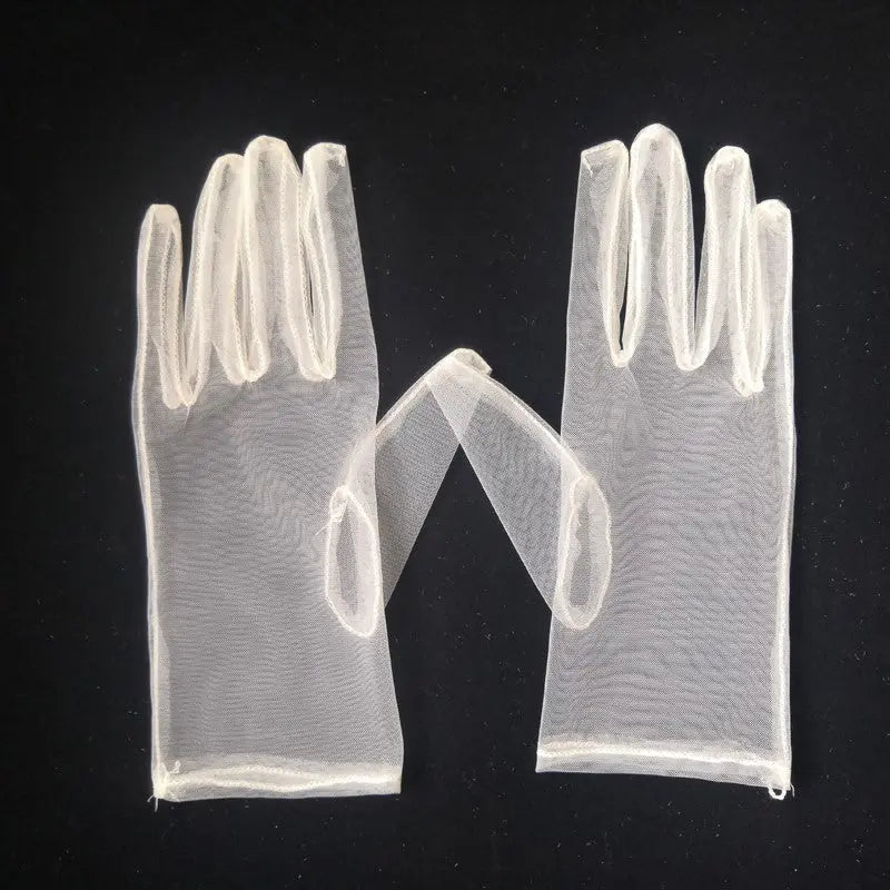 Luxury Long Fingerless Wedding Gloves – Bridal Mesh Gloves with Pearl and Beaded Detailing - Nuriyya Bridal Accessories LLC